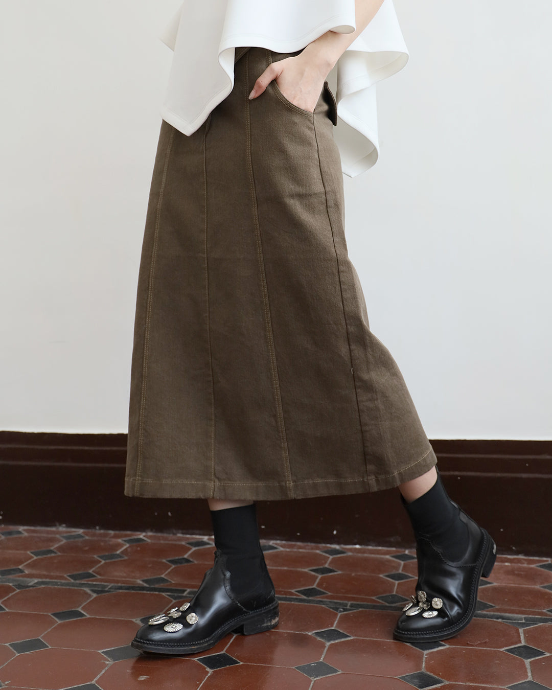 Denim Pencil Skirt (2 Colors | Size S - L)