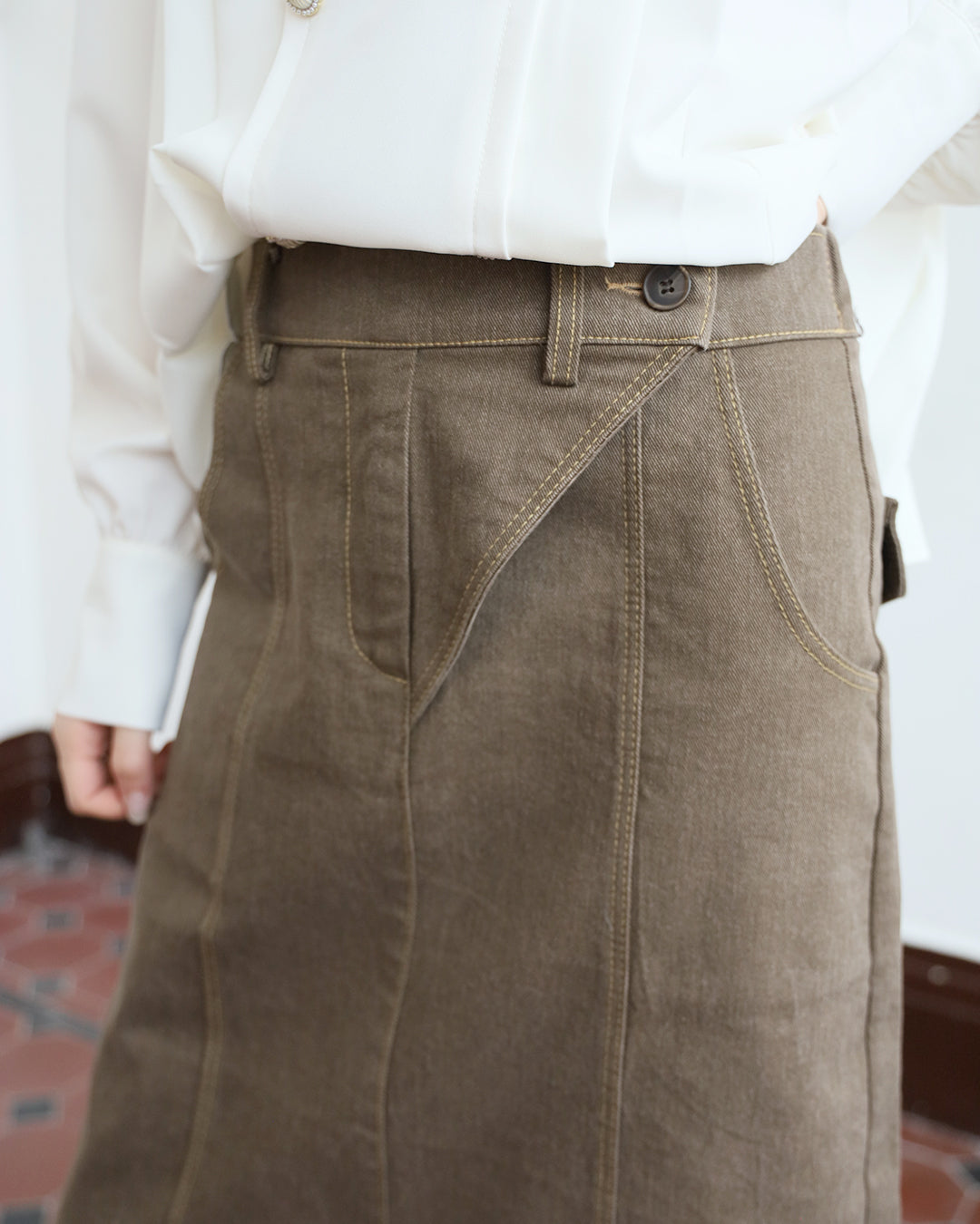 Denim Pencil Skirt (2 Colors | Size S - L)