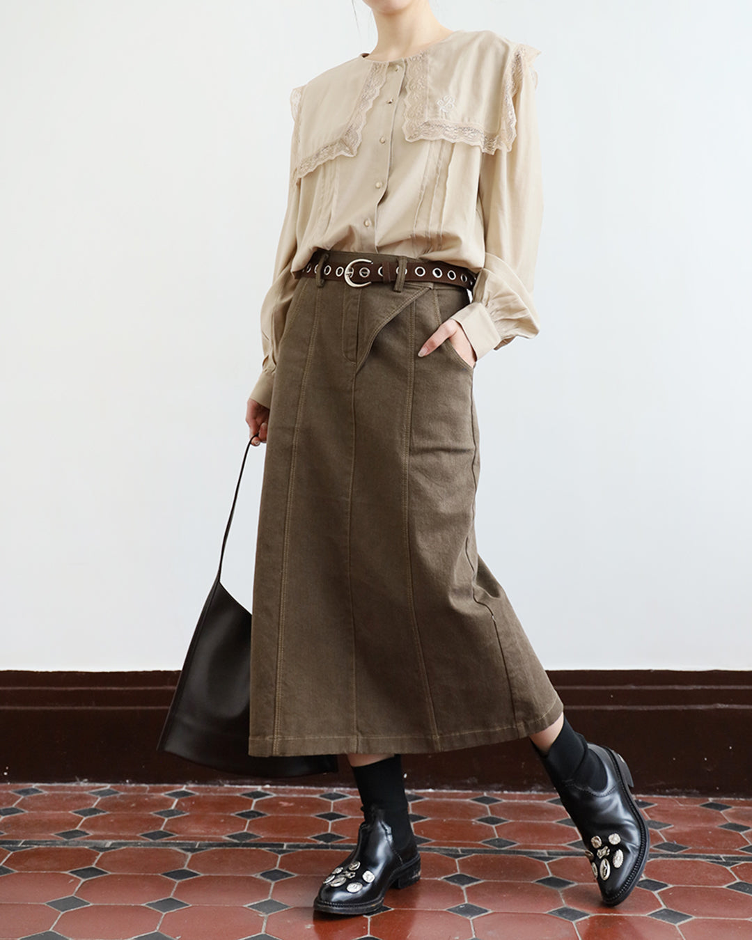 Denim Pencil Skirt (2 Colors | Size S - L)