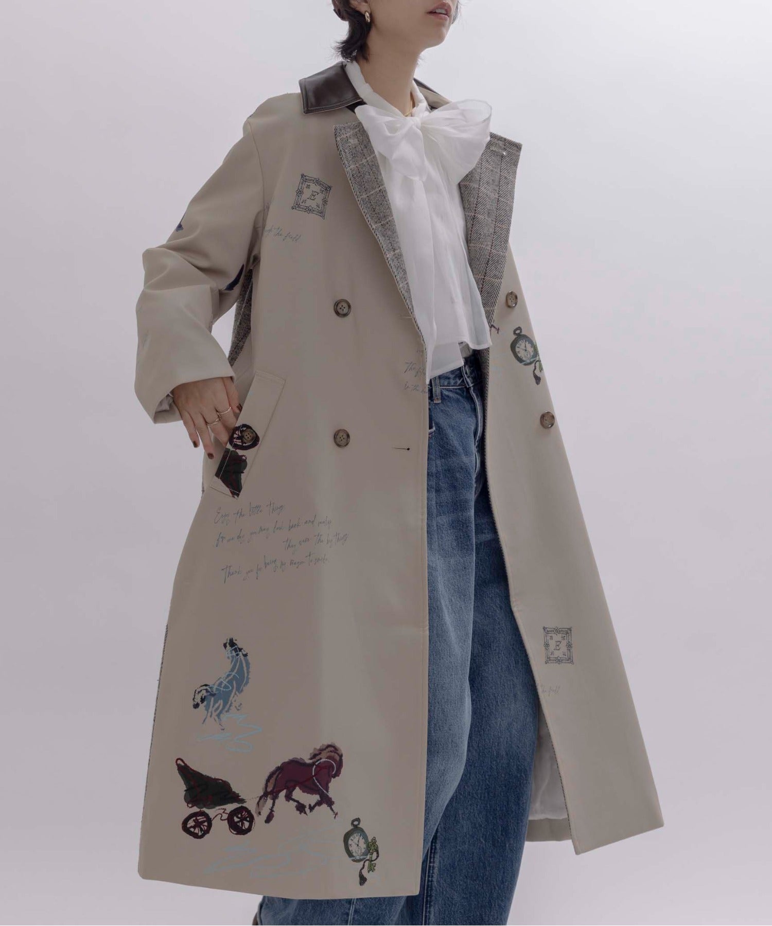 JAPAN BRAND - Horse Print Trench Coat