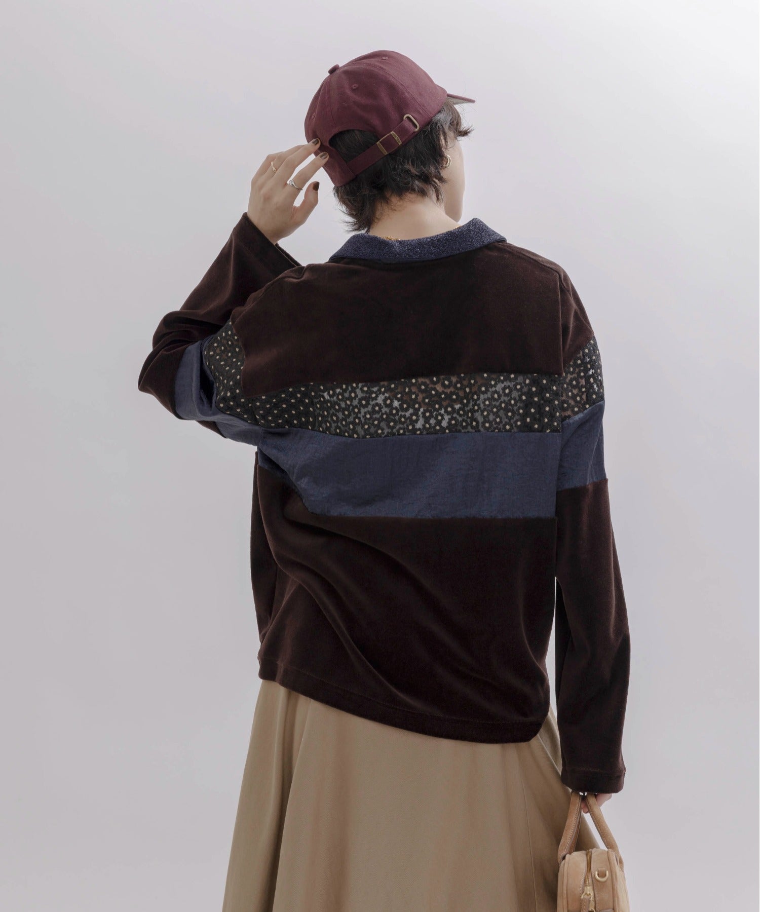 JAPAN BRAND - Mix Fabric Velvet Polo Shirt (2 Colors)