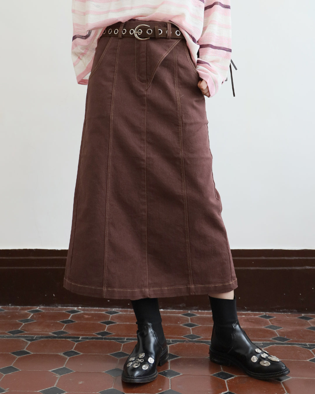 Denim Pencil Skirt (2 Colors | Size S - L)