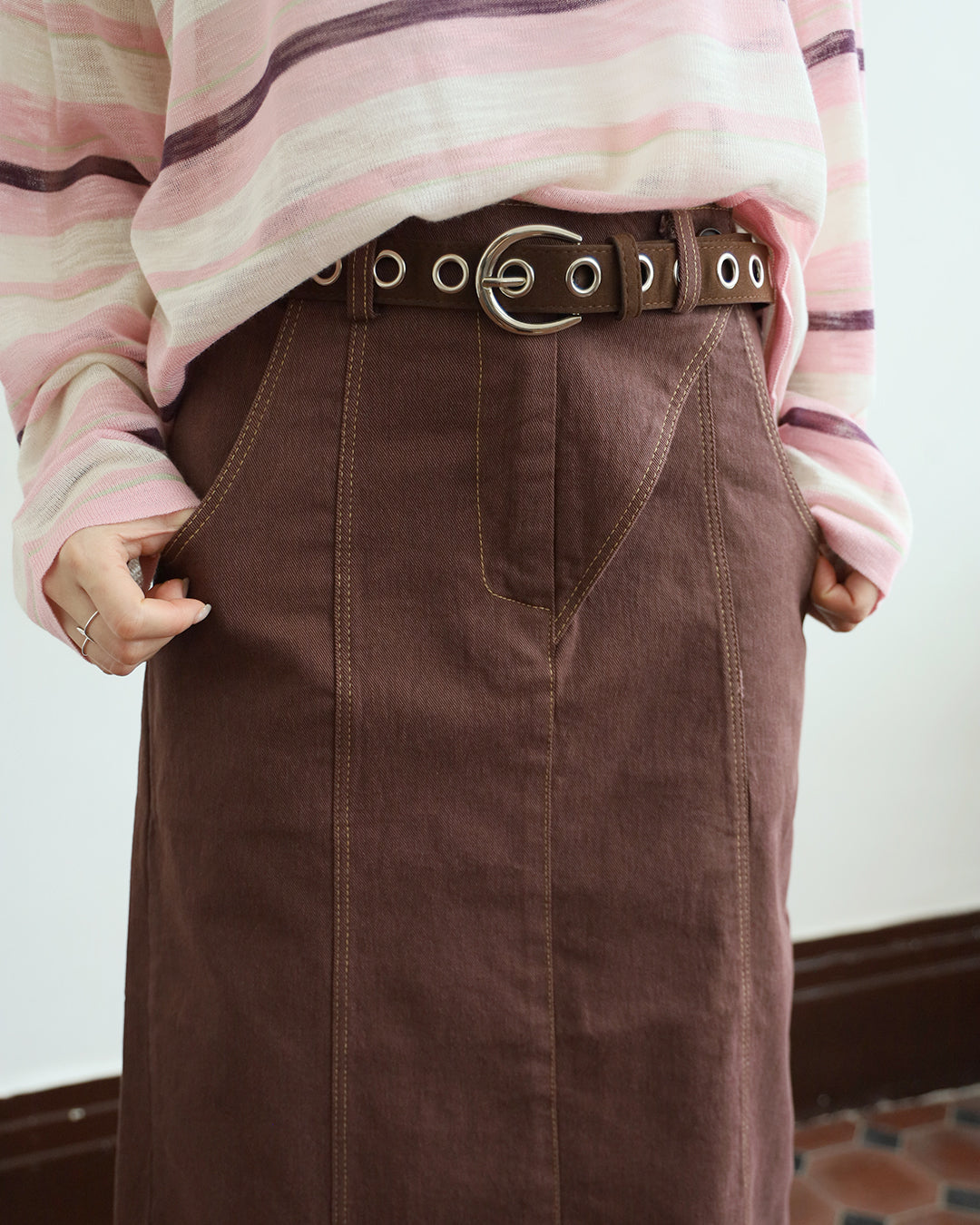 Denim Pencil Skirt (2 Colors | Size S - L)