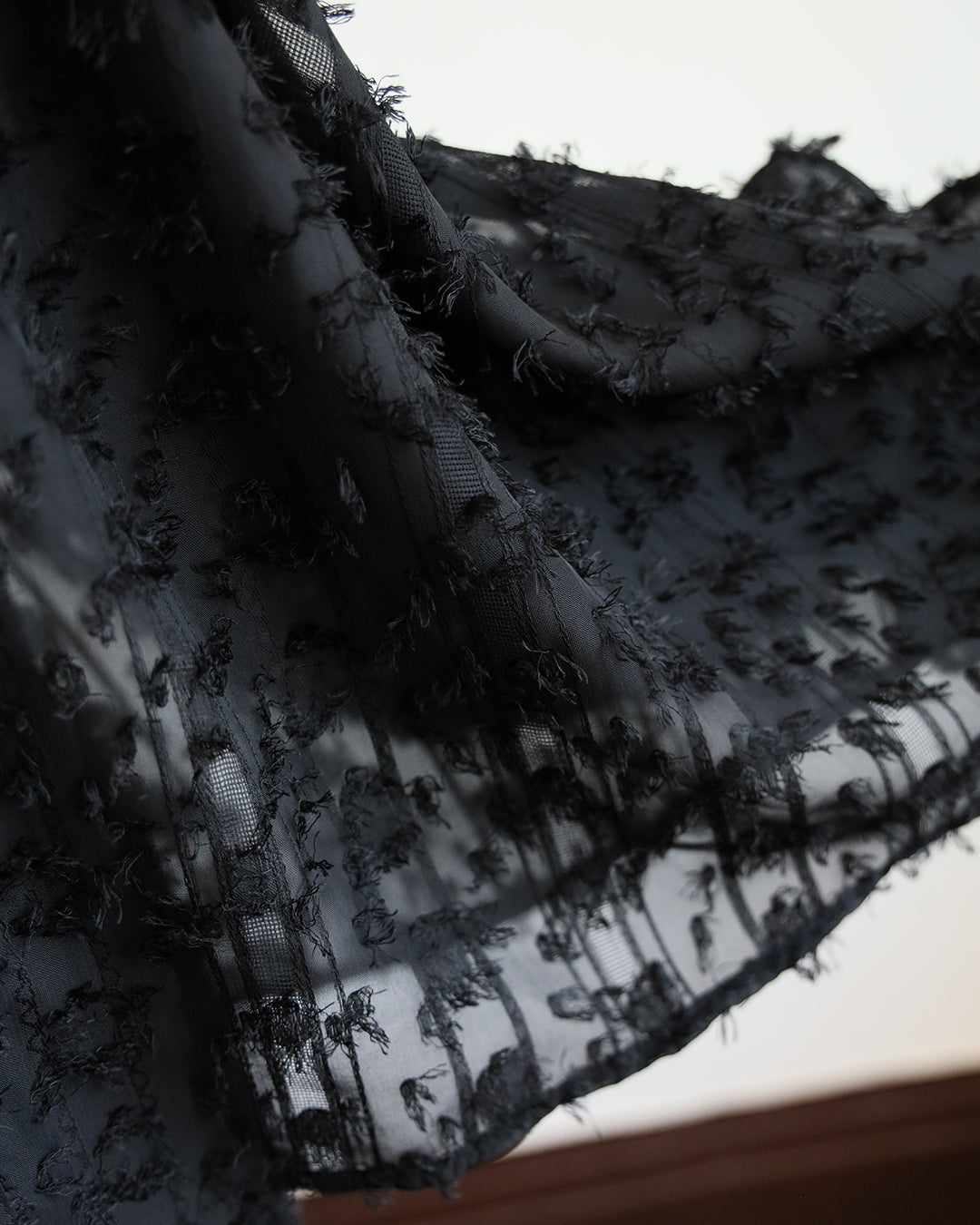 Tie Collar Texture Fabric Top (2 color)
