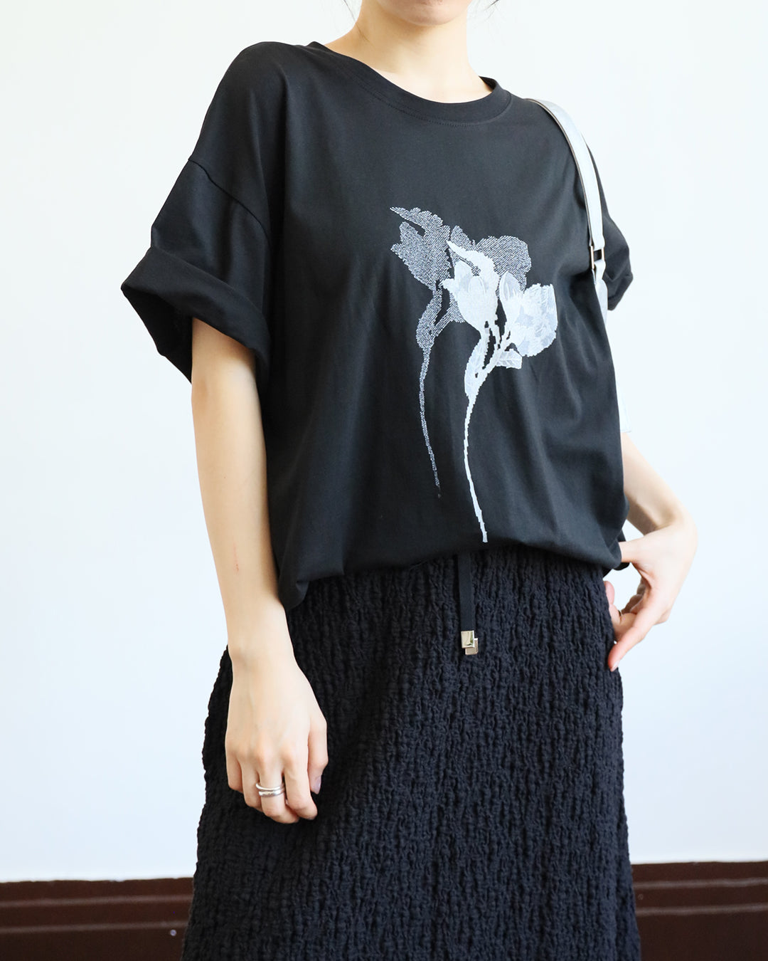 Lace Hem Floral Tee