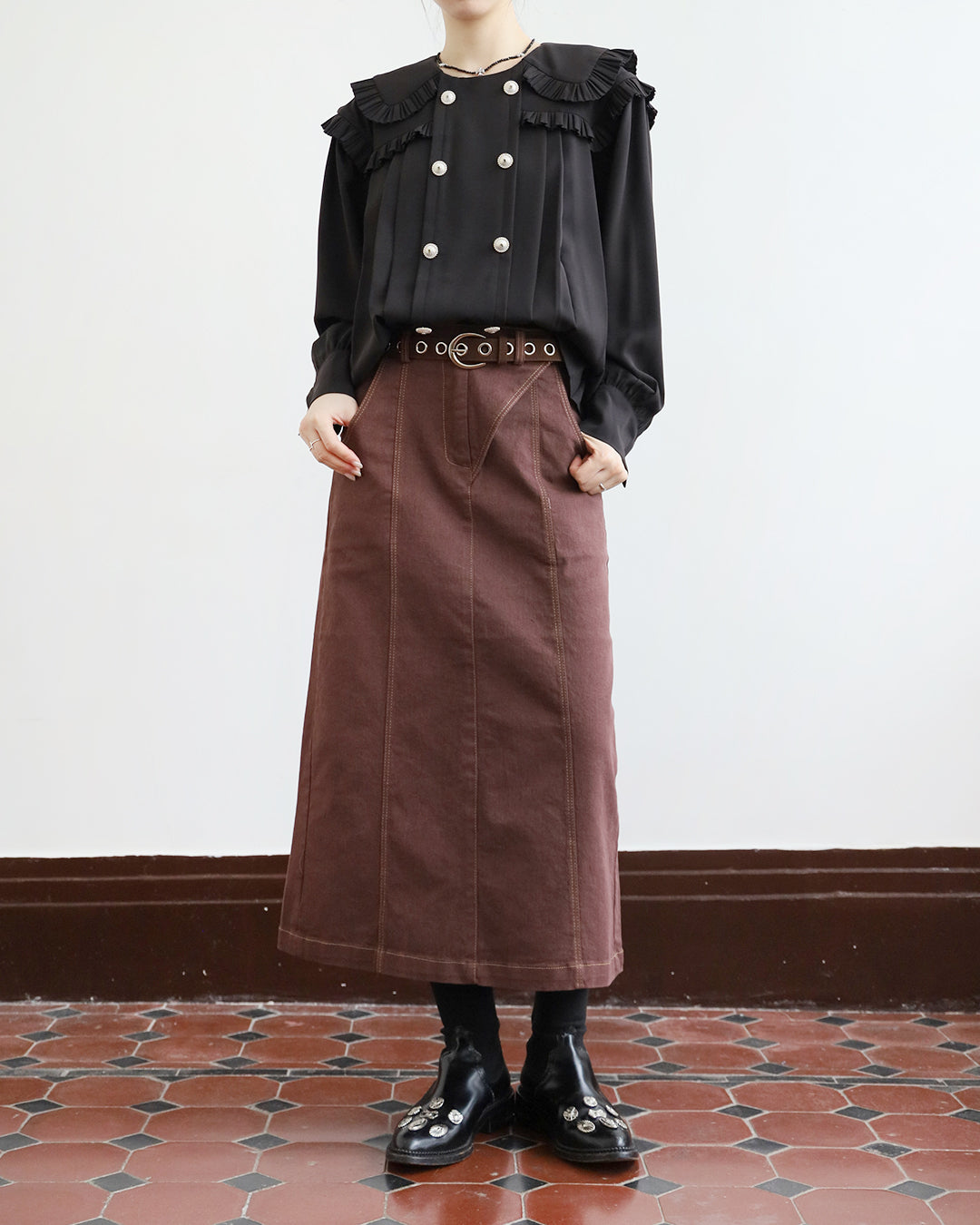 Denim Pencil Skirt (2 Colors | Size S - L)