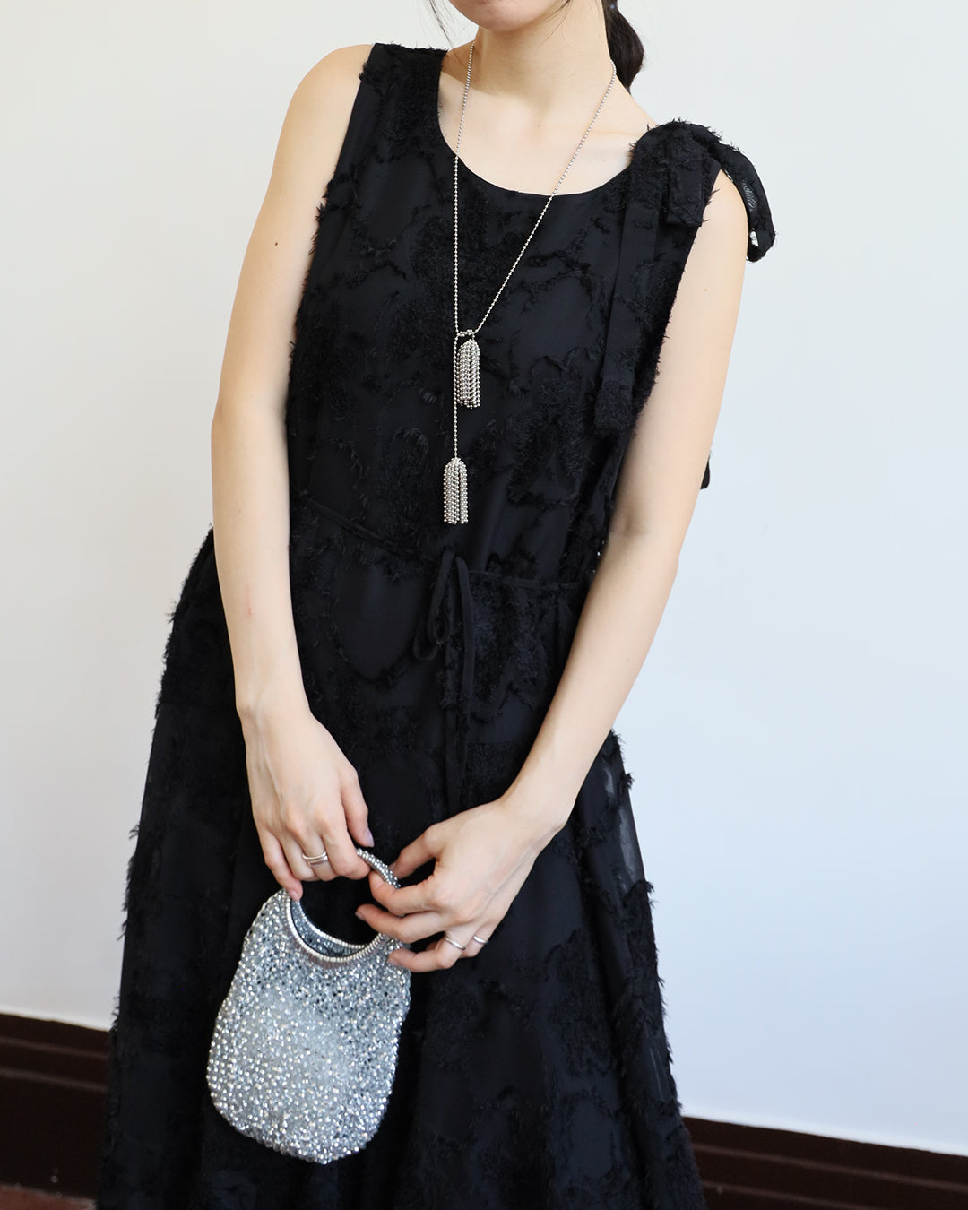 Texture Fabric Dress w/ Belt (2 color)