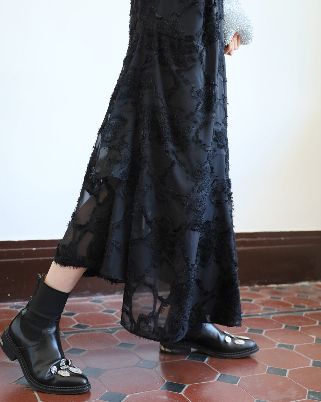 Texture Fabric Dress w/ Belt (2 color)