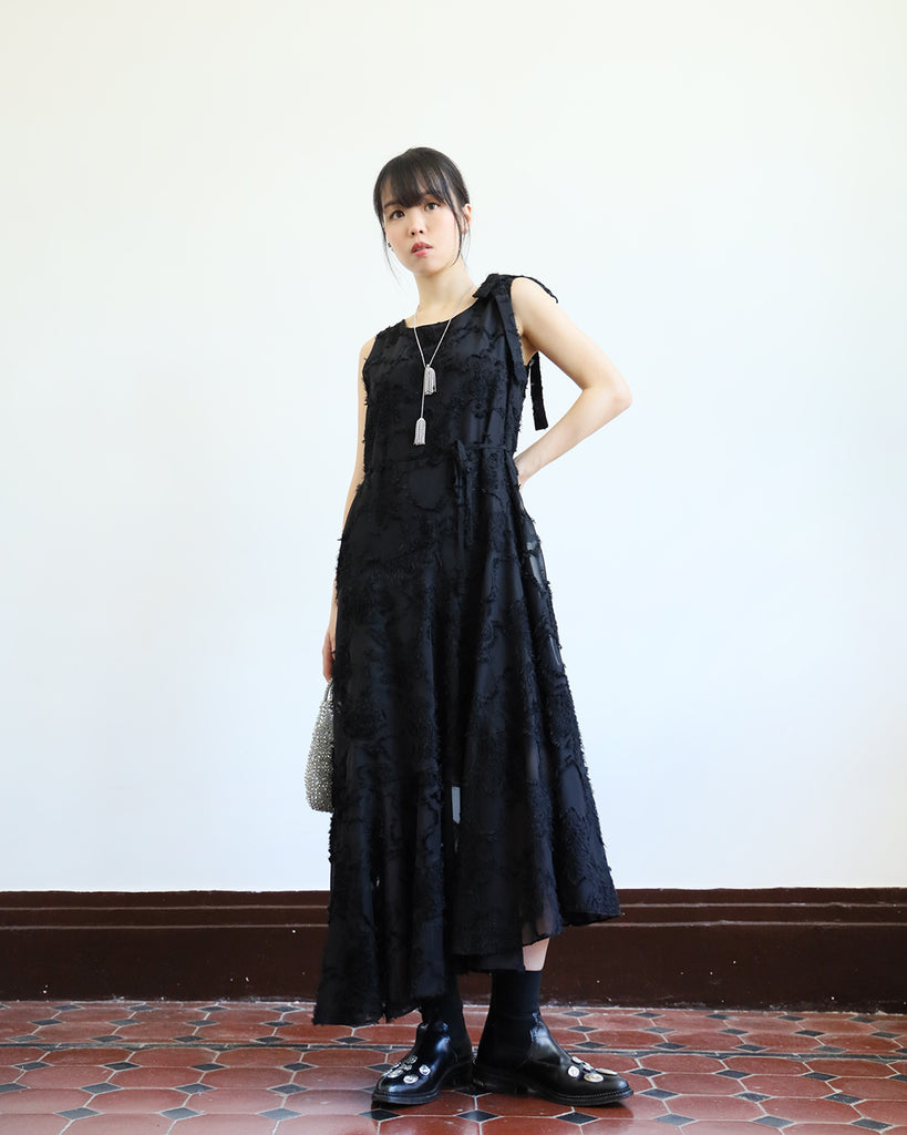 Texture Fabric Dress w/ Belt (2 color)