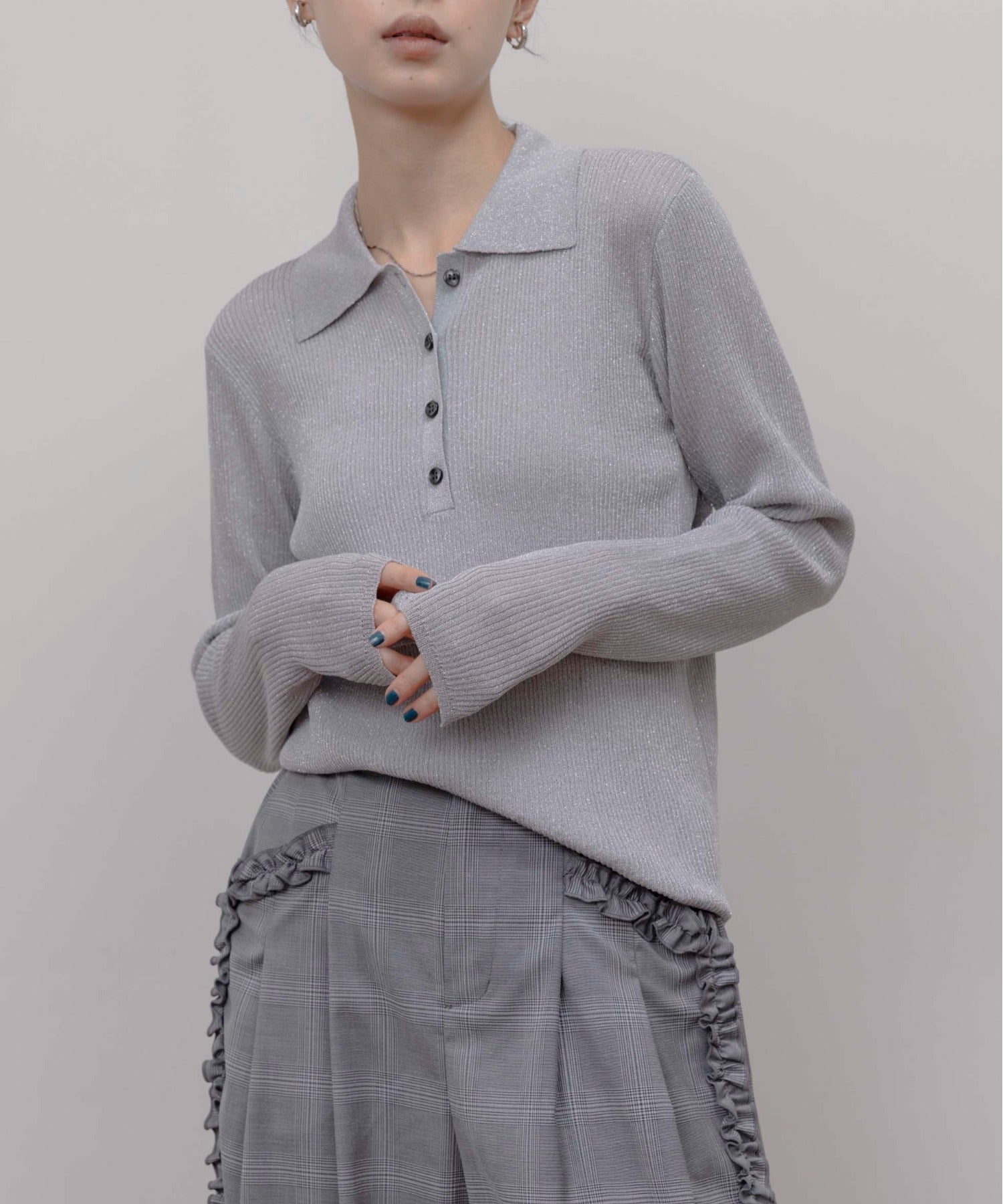 JAPAN BRAND - Metallic Ribbed Knit Top (4 Colors)