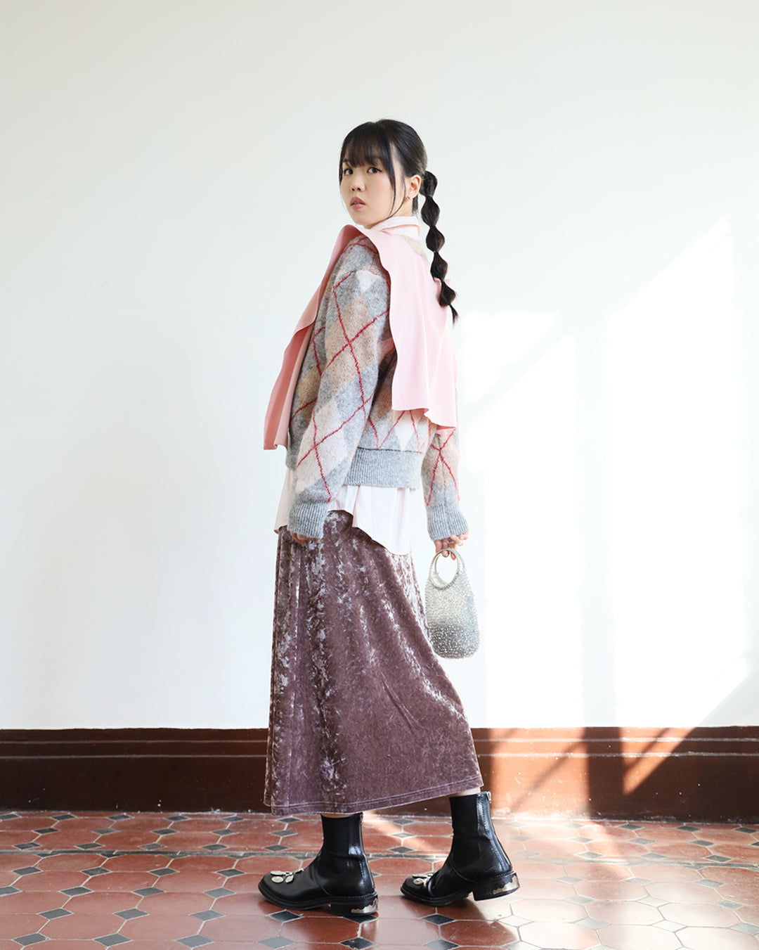 Brushed Velvet Skirt (3-color)