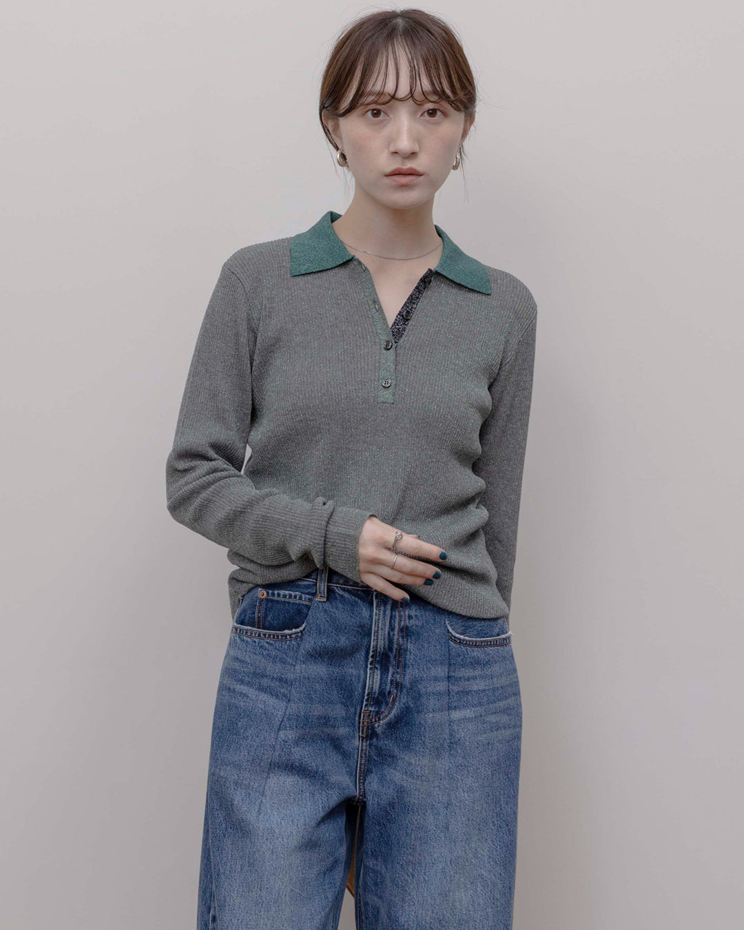 JAPAN BRAND - Metallic Ribbed Knit Top (4 Colors)