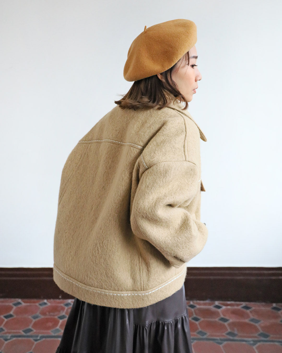 Contrast Stitch Wool Jacket