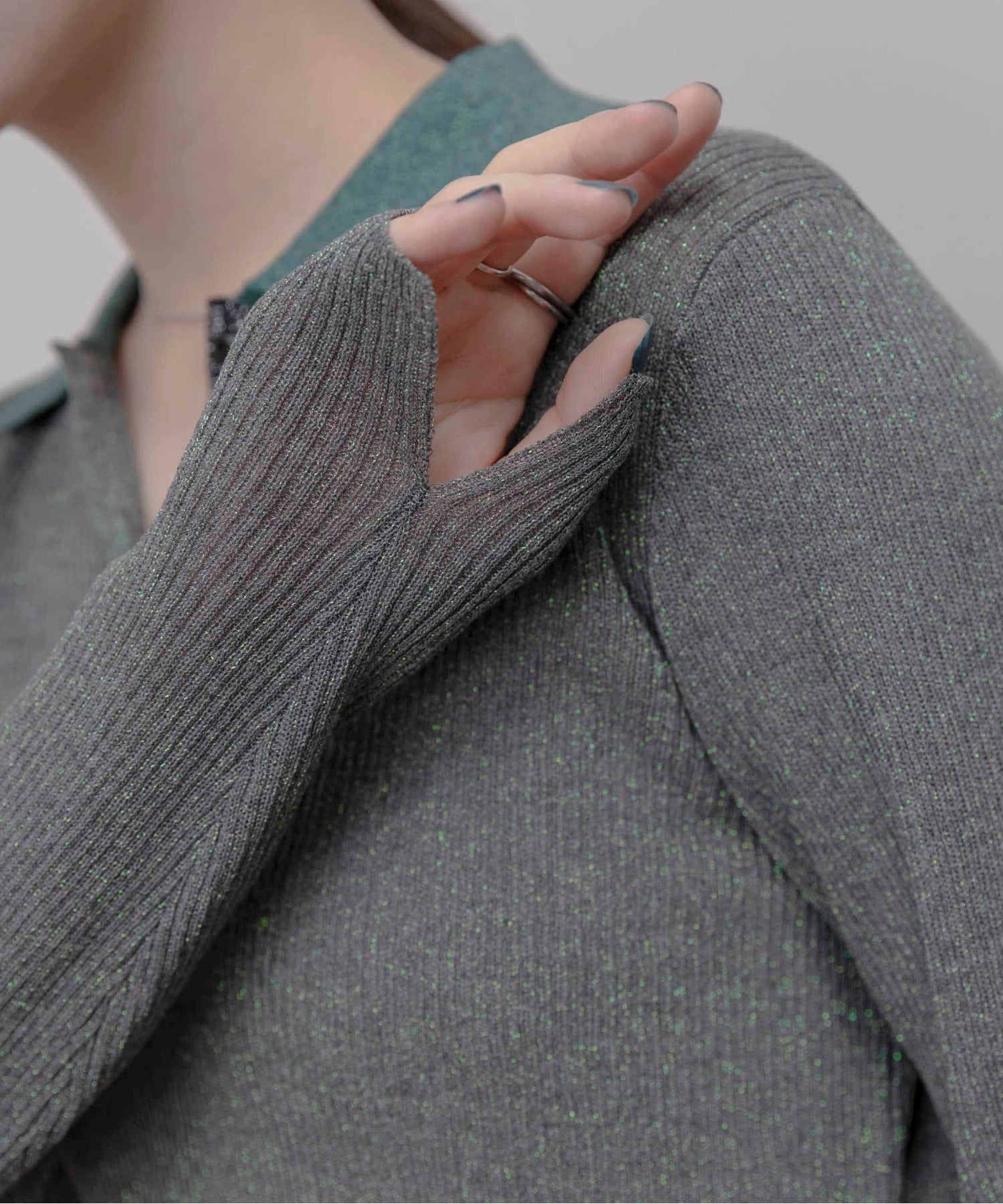 JAPAN BRAND - Metallic Ribbed Knit Top (4 Colors)