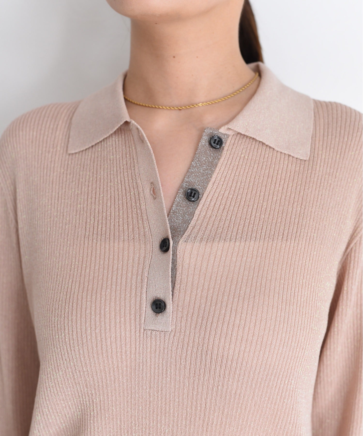 JAPAN BRAND - Metallic Ribbed Knit Top (4 Colors)
