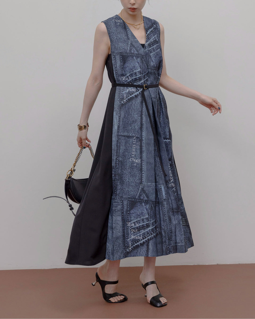 JAPAN BRAND - Fake Print Denim Dress (2 Colors)