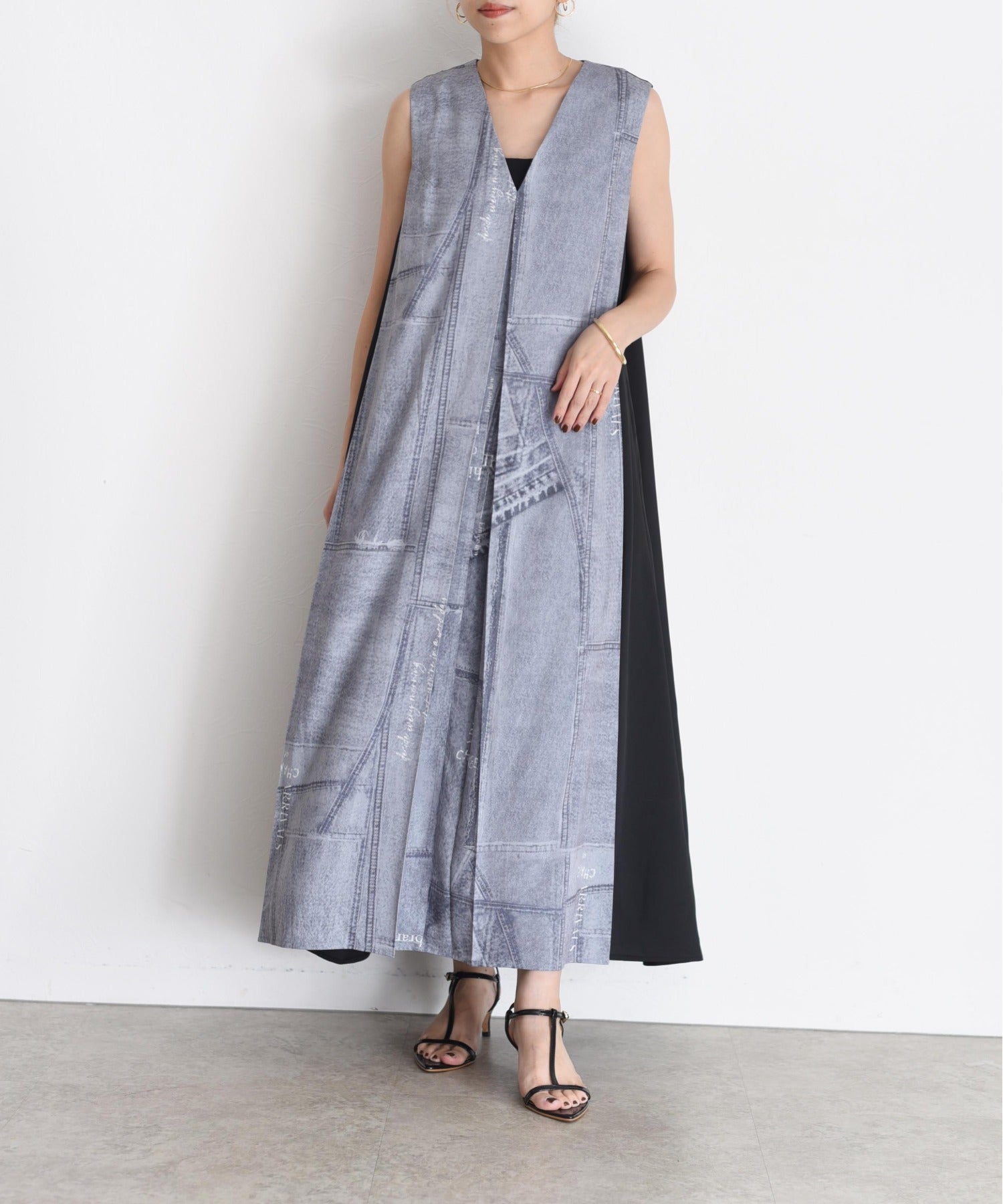 JAPAN BRAND - Fake Print Denim Dress (2 Colors)