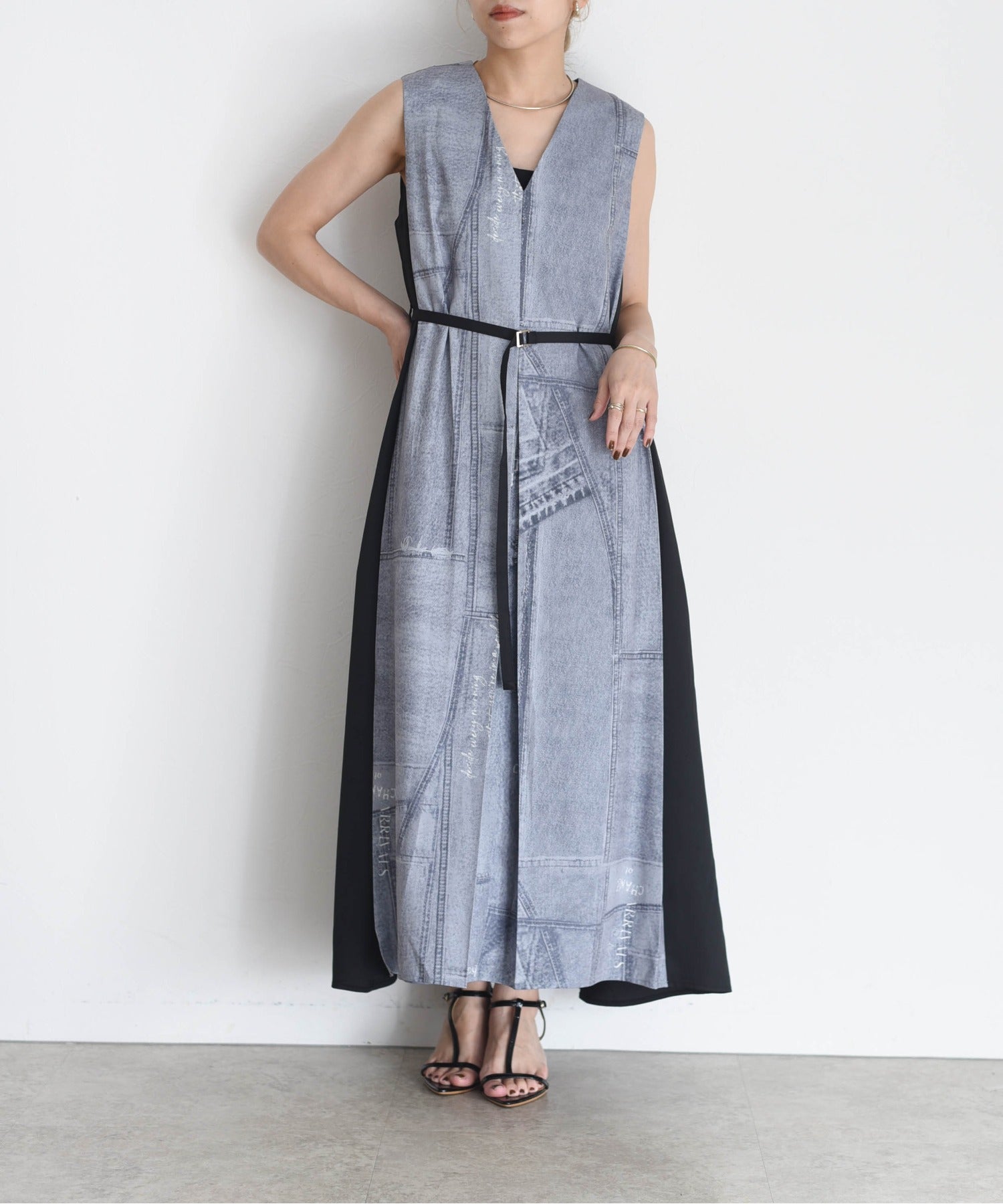 JAPAN BRAND - Fake Print Denim Dress (2 Colors)