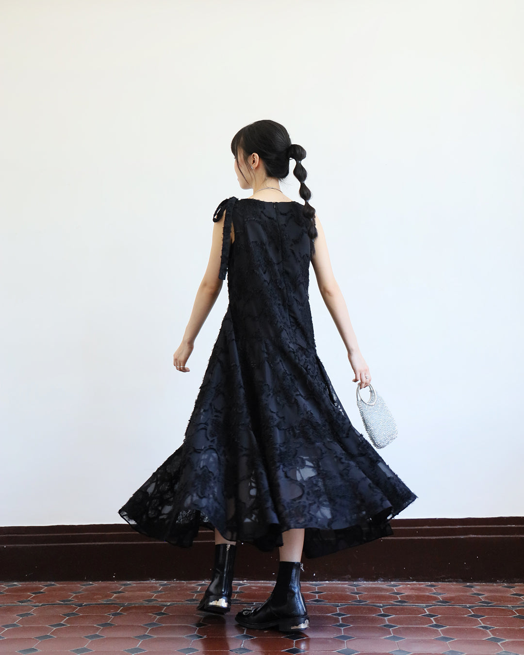 Texture Fabric Dress w/ Belt (2 color)