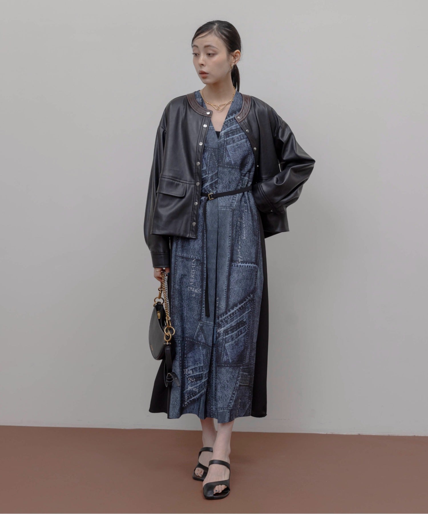 JAPAN BRAND - Fake Print Denim Dress (2 Colors)