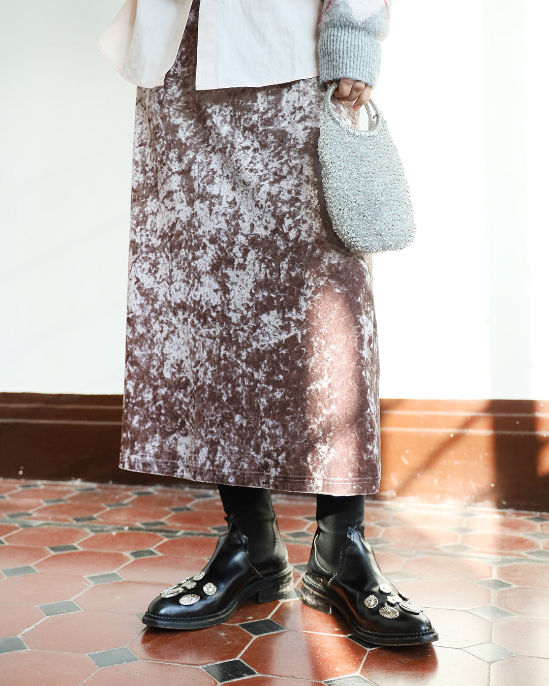 Brushed Velvet Skirt (3-color)