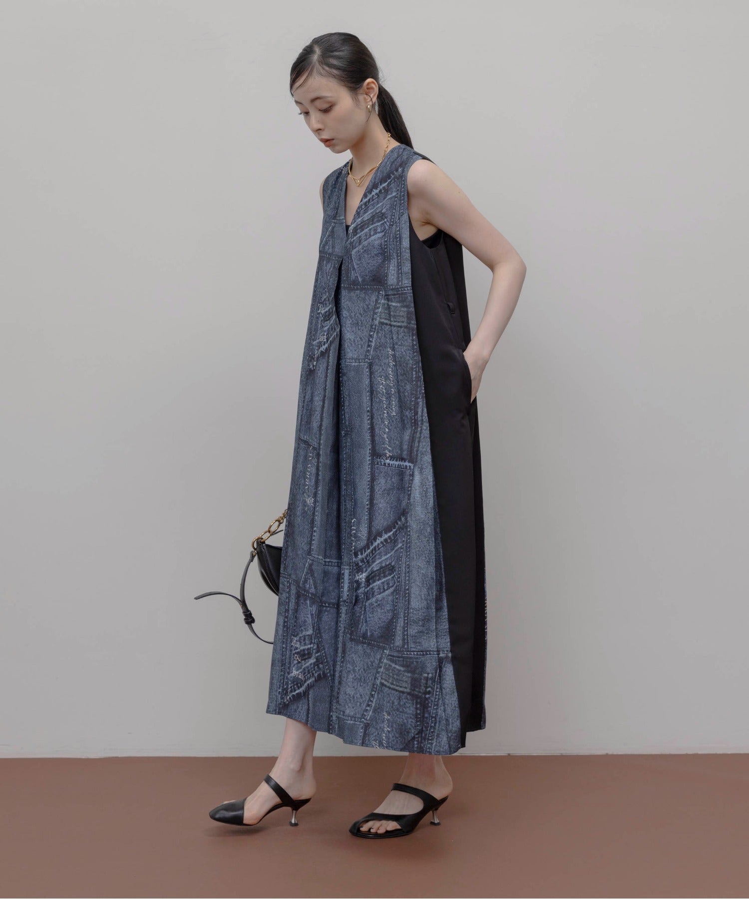 JAPAN BRAND - Fake Print Denim Dress (2 Colors)