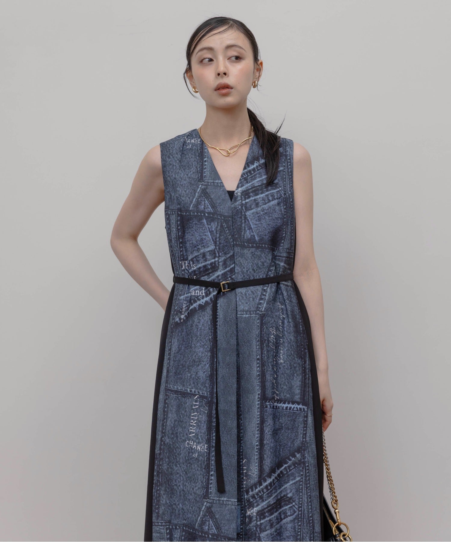JAPAN BRAND - Fake Print Denim Dress (2 Colors)