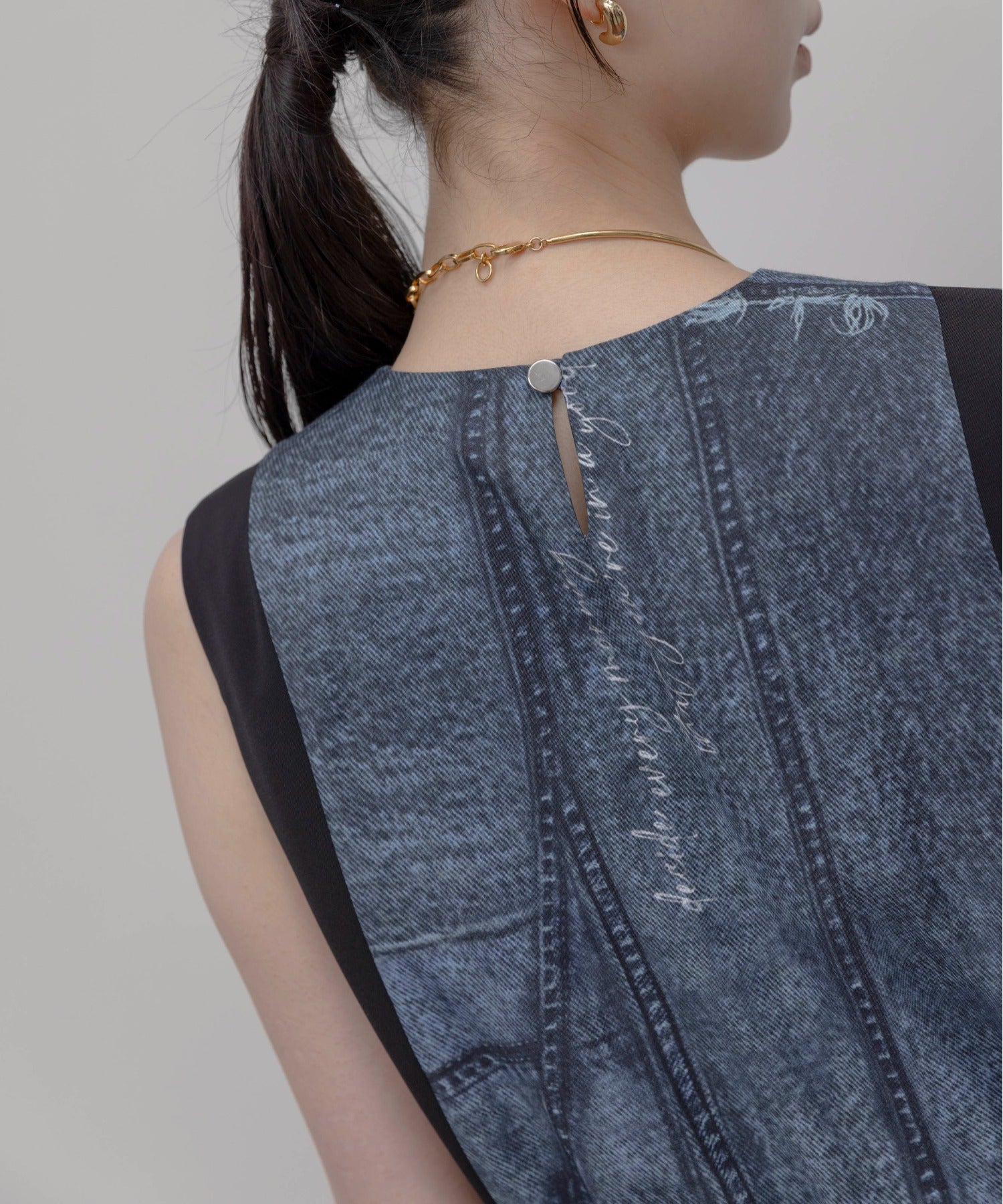 JAPAN BRAND - Fake Print Denim Dress (2 Colors)