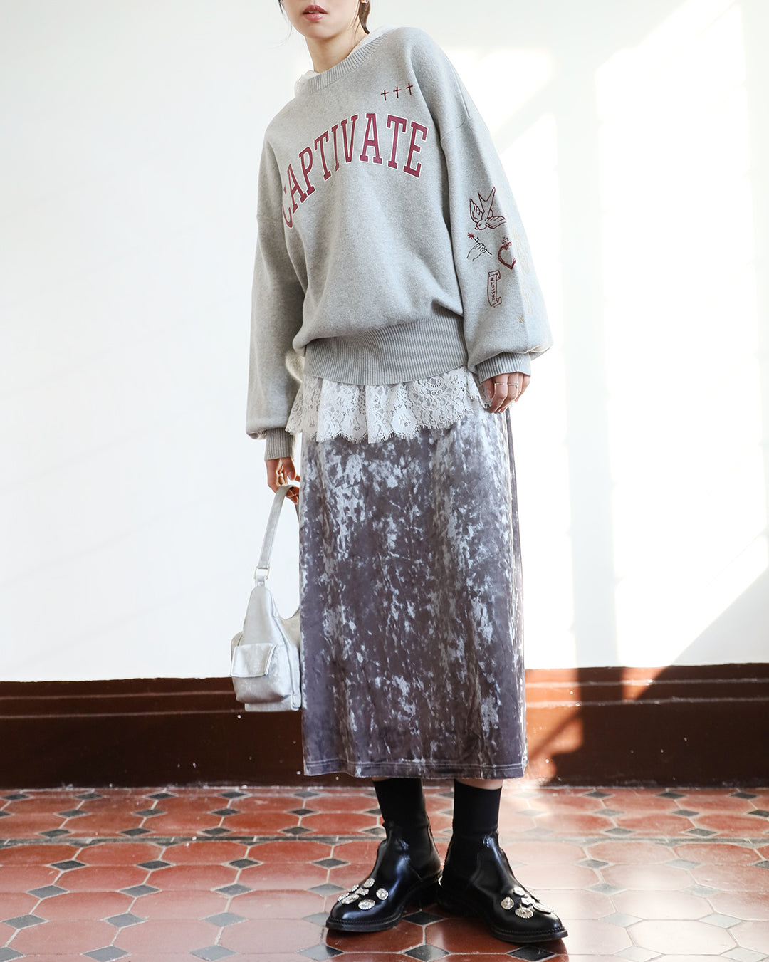 Brushed Velvet Skirt (3-color)