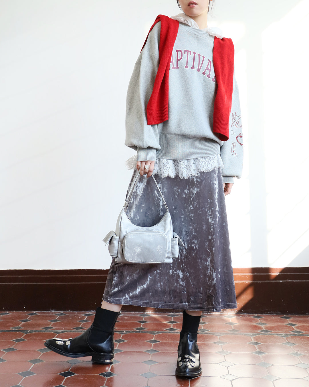 Brushed Velvet Skirt (3-color)