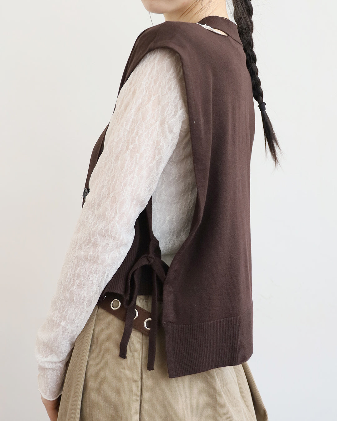Tie Waist Knitted Vest (4 Colors)
