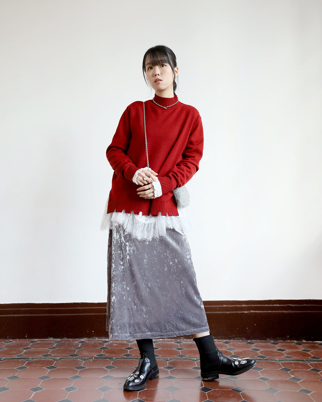 Brushed Velvet Skirt (3-color)