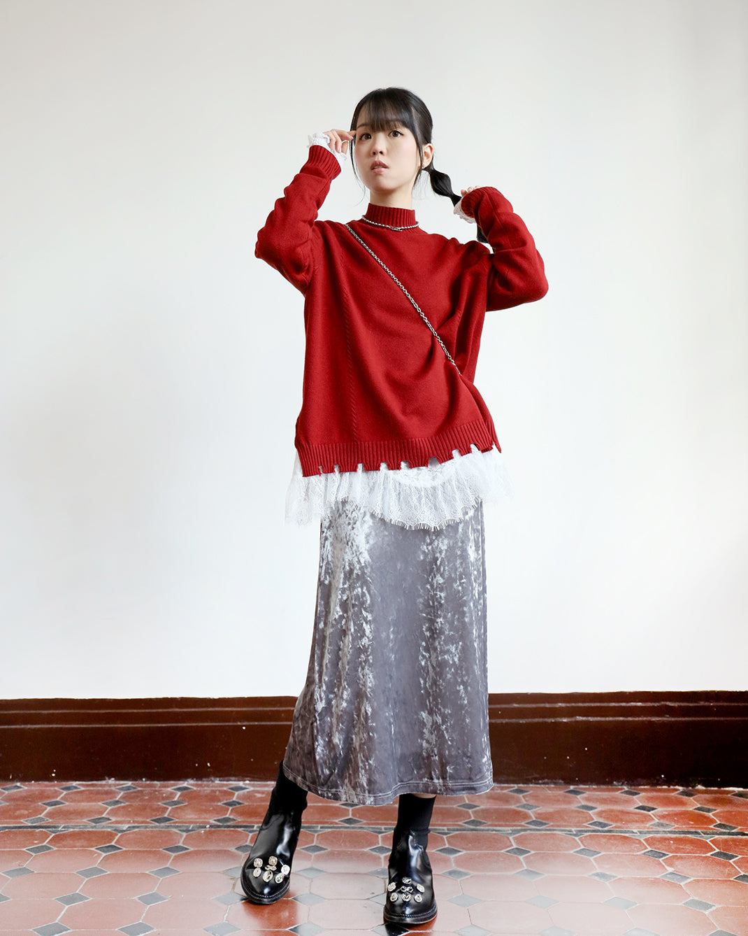 Brushed Velvet Skirt (3-color)