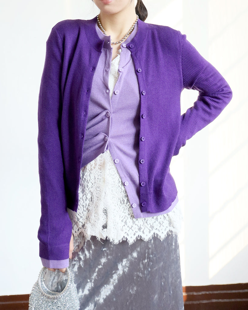 2 Tone Layered Cardigan