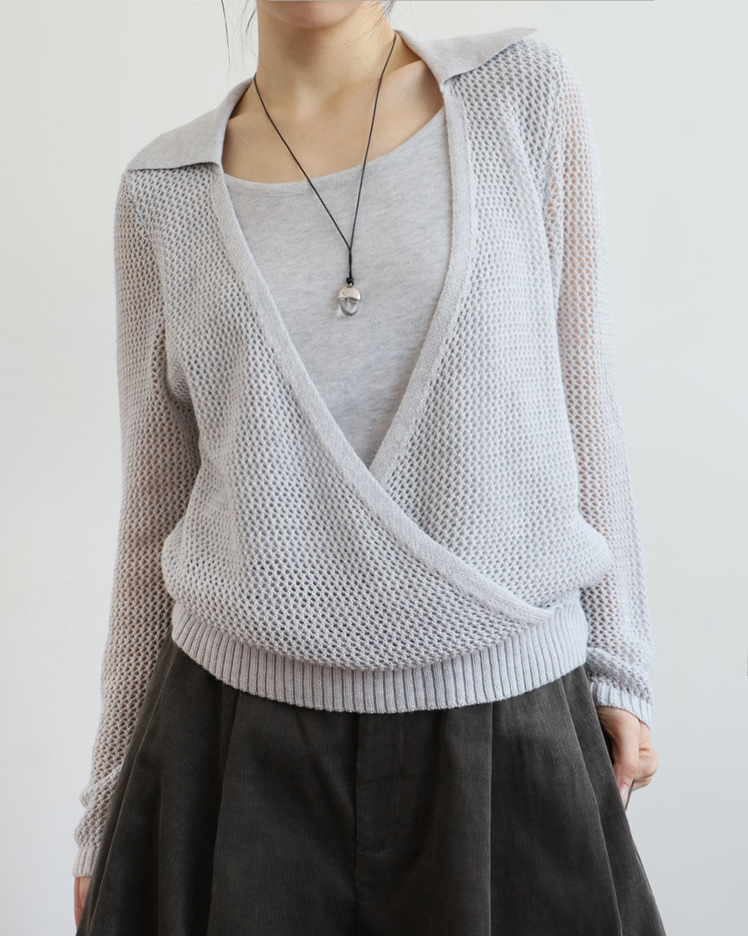 Mesh Layered Knit Top (2 Colors)