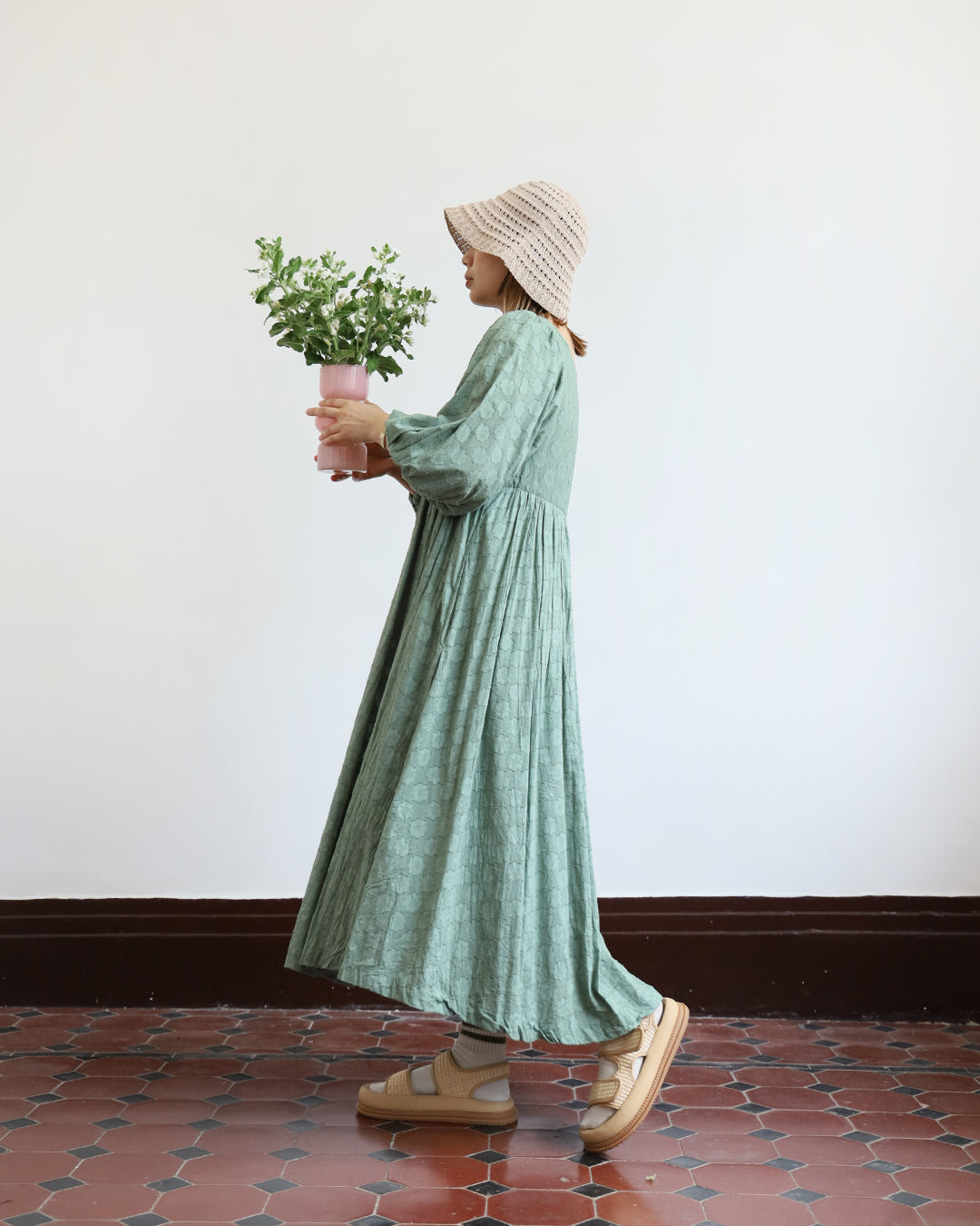 Floral Texture Fabric Dress