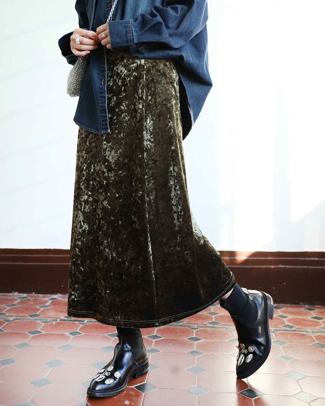 Brushed Velvet Skirt (3-color)