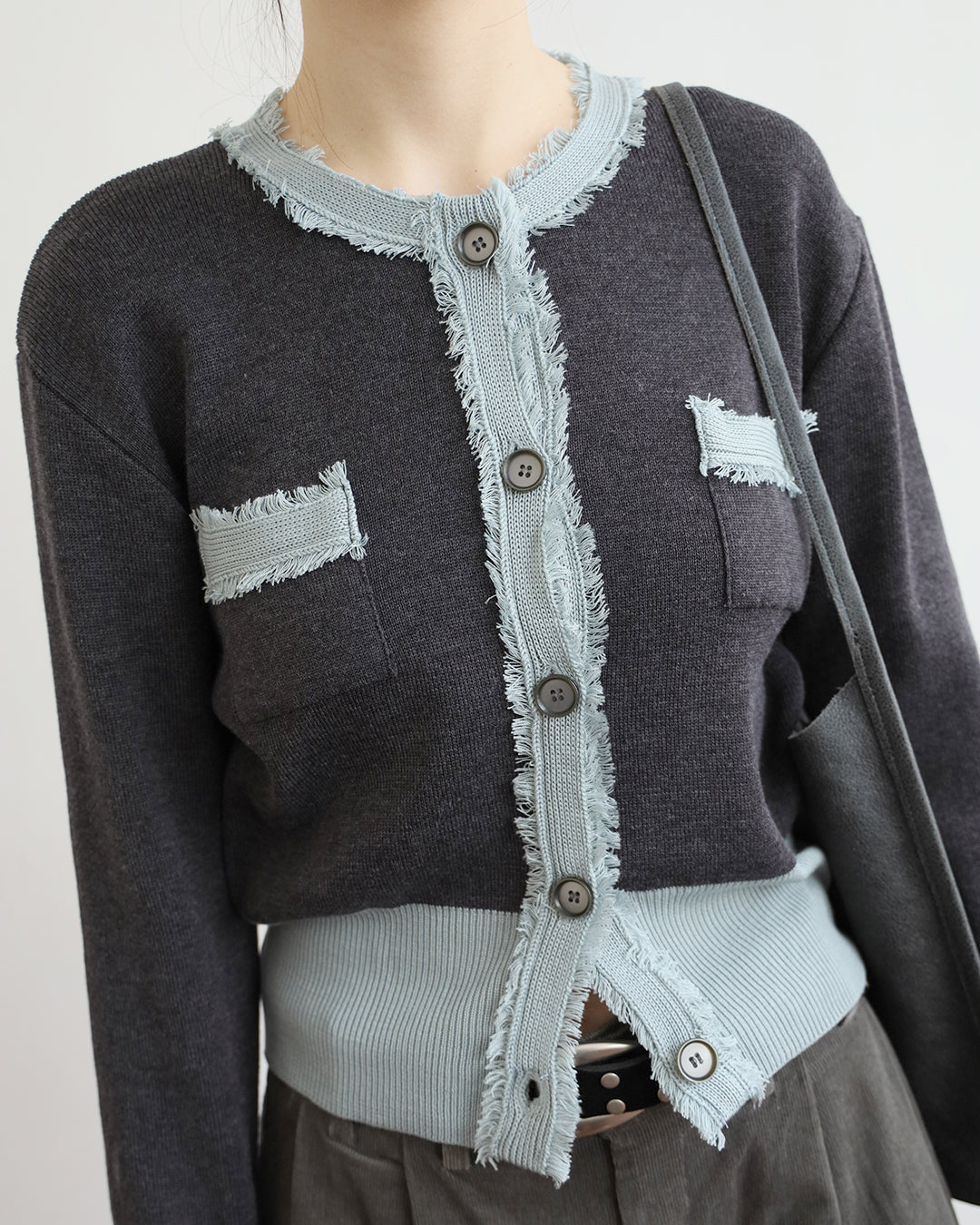 Contrast Trimmed Cardigan (2 Colors)