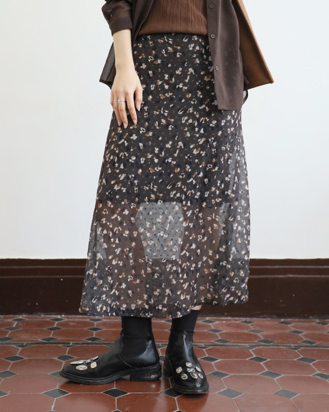 Spot Print Skirt