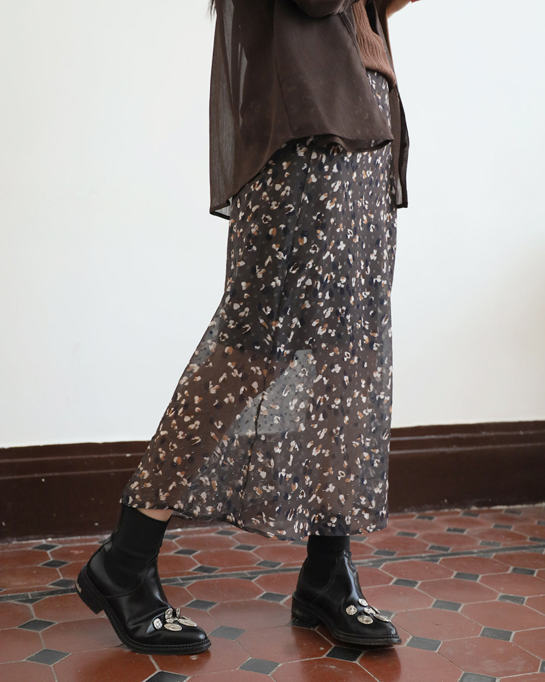 Spot Print Skirt