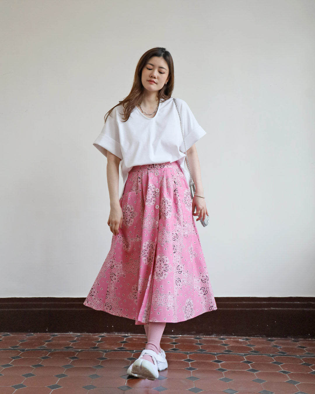 Button Through Bandana Skirt (2 color)
