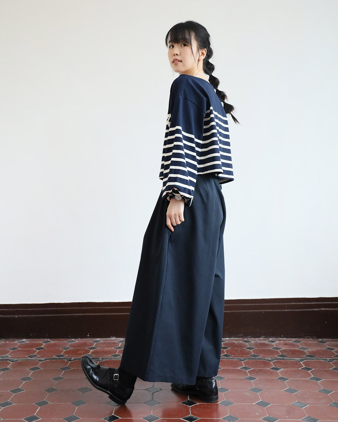 Front Pleated Culottes w/ Belt (2 color)