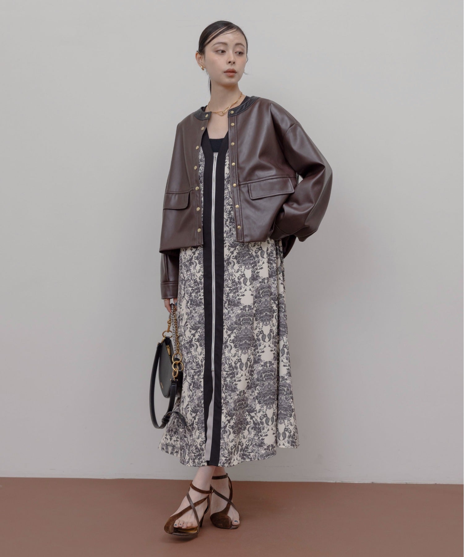 Faux Leather Ruffle Layer Jacket (3 Colors)