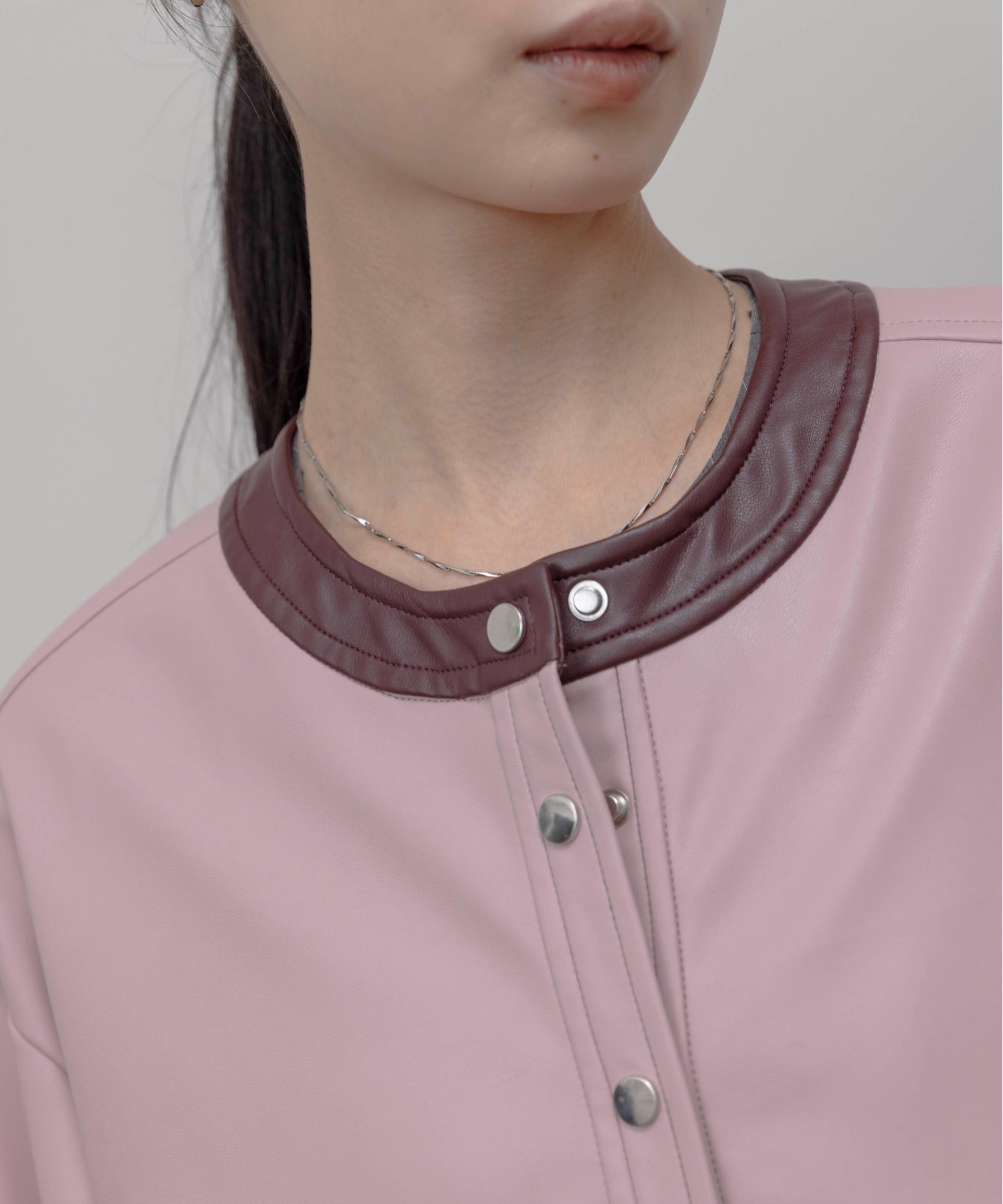 Faux Leather Ruffle Layer Jacket (3 Colors)