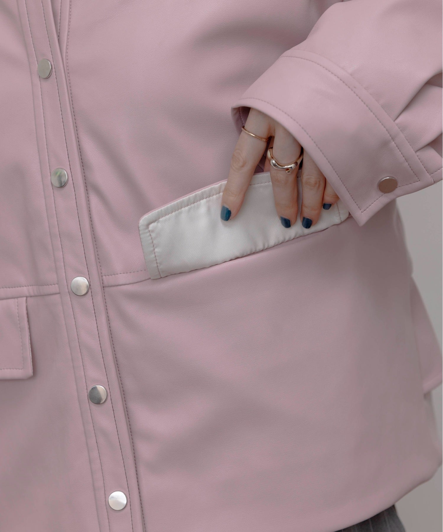 Faux Leather Ruffle Layer Jacket (3 Colors)