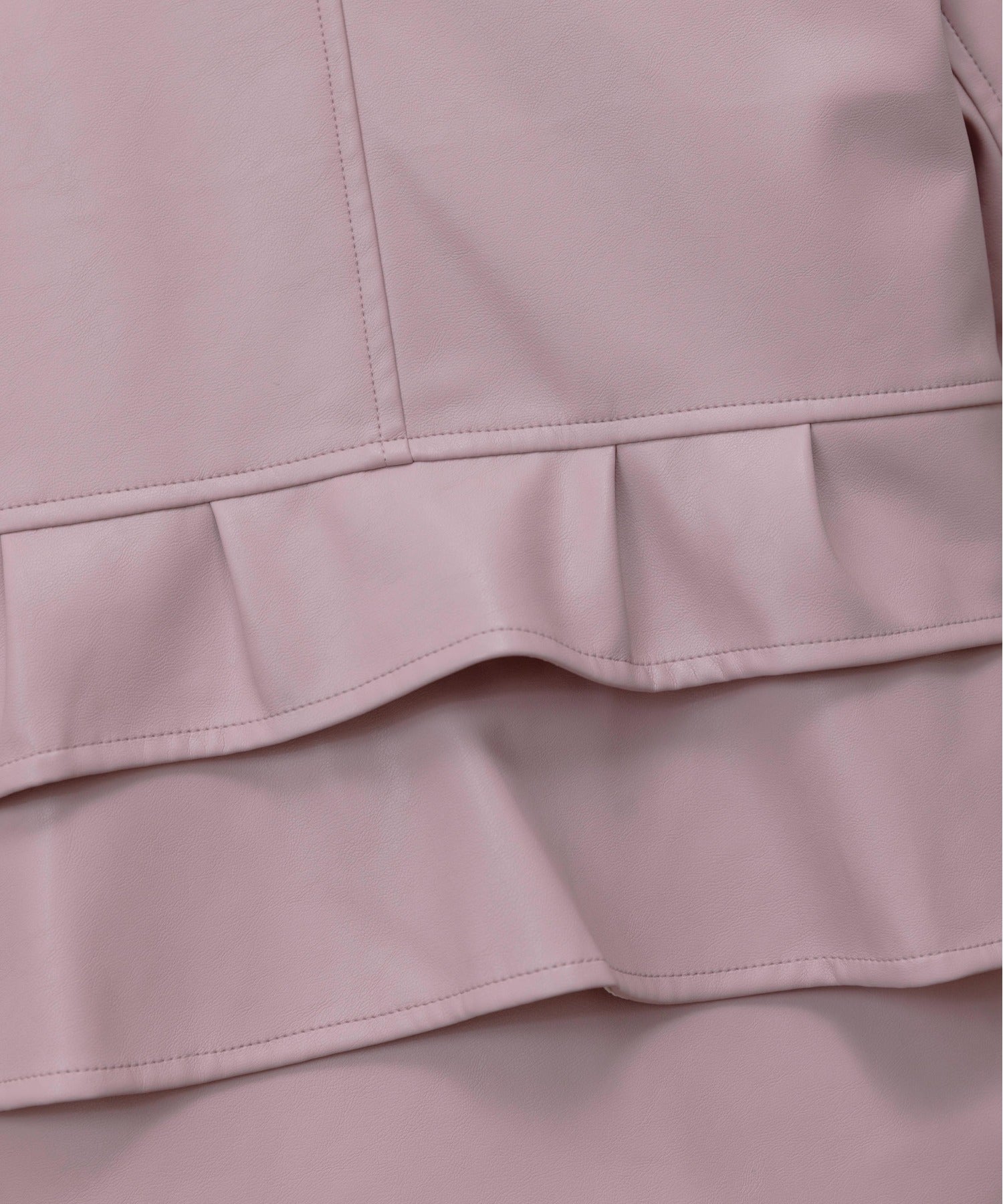 Faux Leather Ruffle Layer Jacket (3 Colors)