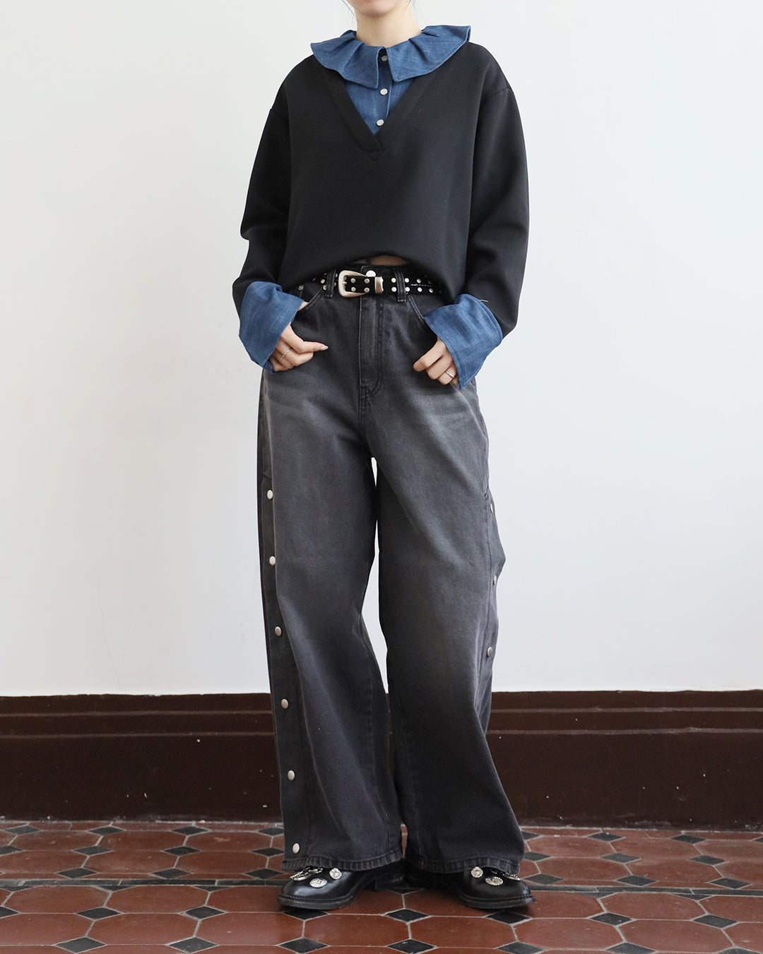 2 in 1 Ruffle Collar Sweatshirt (2 Colors)