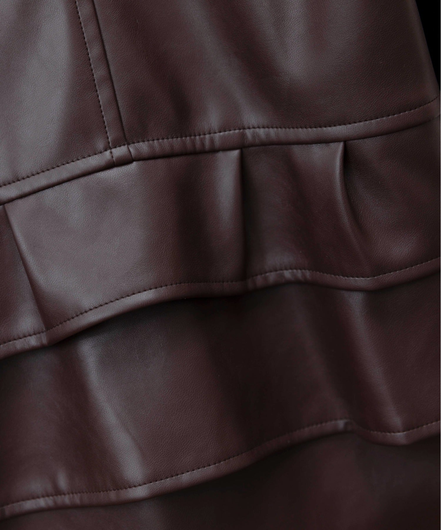 Faux Leather Ruffle Layer Jacket (3 Colors)