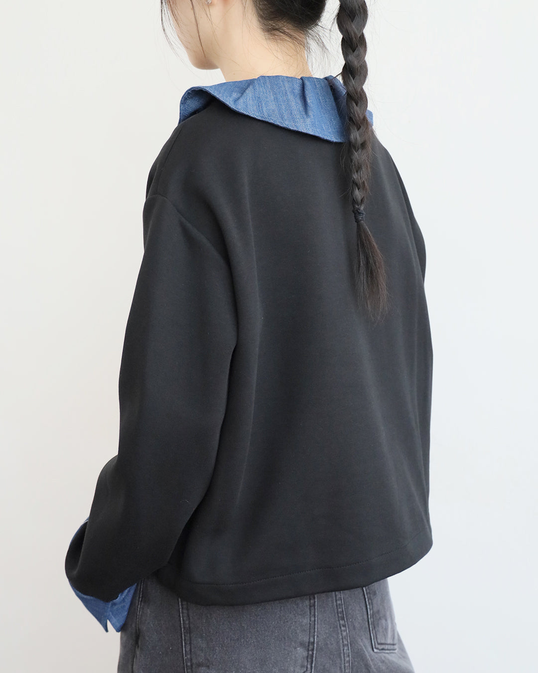 2 in 1 Ruffle Collar Sweatshirt (2 Colors)