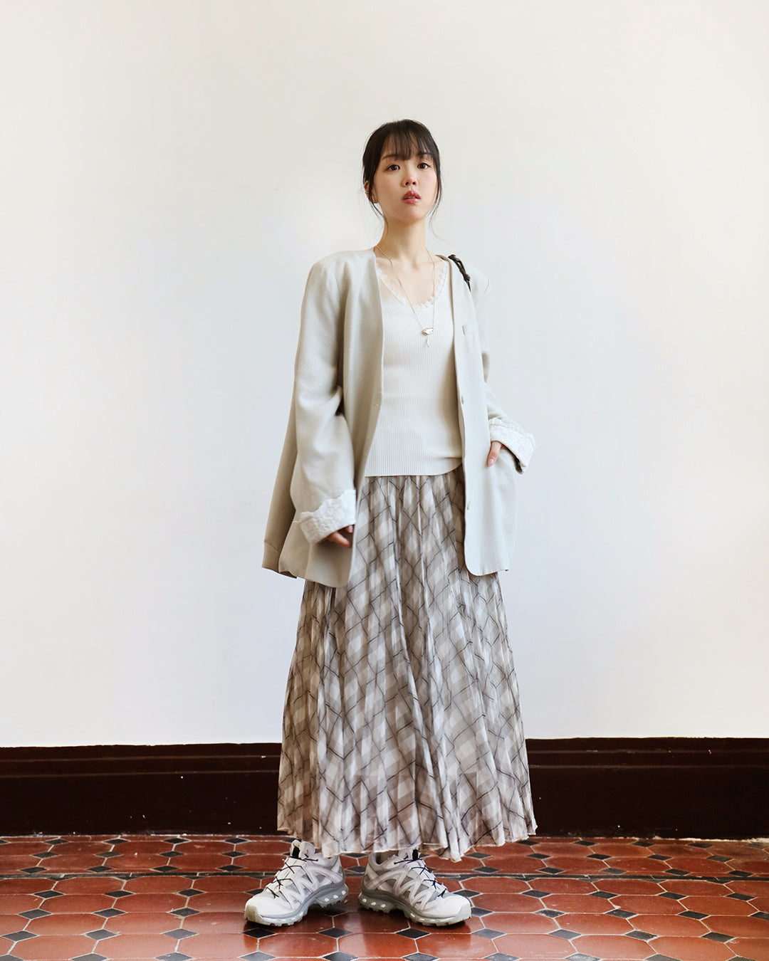 Mesh Layer Checker Skirt